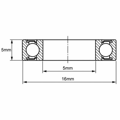 625-2RS Rillenkugellager Zeichnung