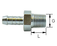 Außengewindenippel mit Einschraubzapfen, metrisch