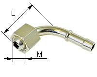 Rohrbogen 90° metrisch mit 60°-Dichtkegel