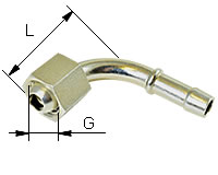 Rohrbogen 90° zöllig mit 60°-Dichtkegel