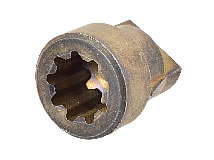 Bild 1 Detailansicht Kupplung SAE 9T auf Flachnut 6,3x15mm